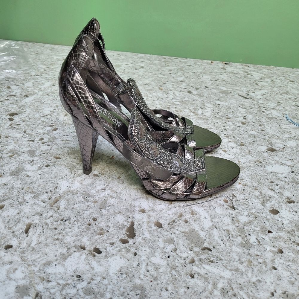 NEW Jeweled High Heeled Sandals (Bronze) - Size 7.5